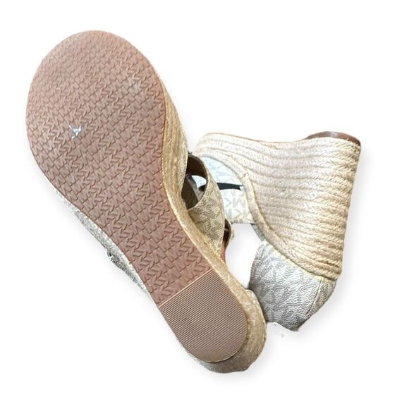 MICHAEL KORS Women’s White Tan Zip Up Damita Logo Wedge Size 9.5 - Picture 7 of 7